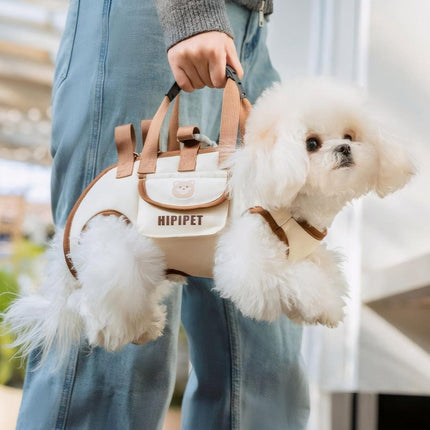 Black 4-in-1 Multi-Functional Pet Carrier Bag with Detachable Strap & 1.5M Traction Rope - Lightweight Breathable Travel Sling for Cats & Dogs - Sizes XL(Up to 11.5kg).