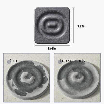 6-Pack Dark Grey Instant Dry Diatomite Square Coaster Tray(10x10CM) - Ultra-Absorbent Bathroom Sink Caddy & Cup Mat.