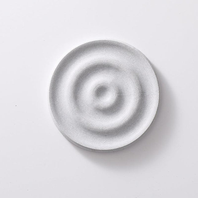 6-Pack Grey Instant Dry Diatomite Round Coaster Tray(10x10CM) - Ultra-Absorbent Bathroom Sink Caddy & Cup Mat.