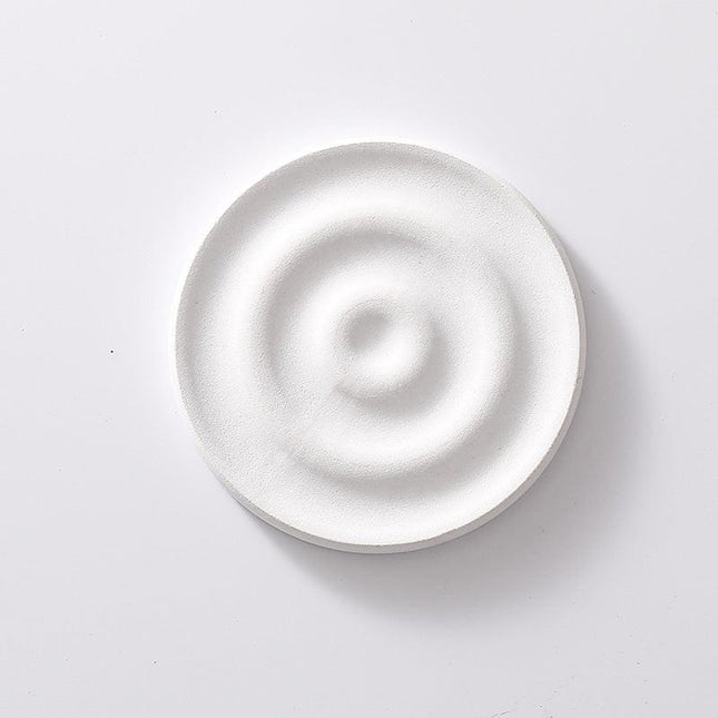 6-Pack White Instant Dry Diatomite Round Coaster Tray(10x10CM) - Ultra-Absorbent Bathroom Sink Caddy & Cup Mat.
