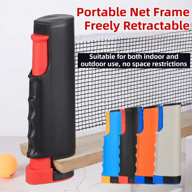 Grey Portable Table Tennis Set with 2 Paddles, 3 Balls and Carry Bag - 165cm Retractable Ping Pong Net & Post - Indoor/Outdoor Professional Training Kit.