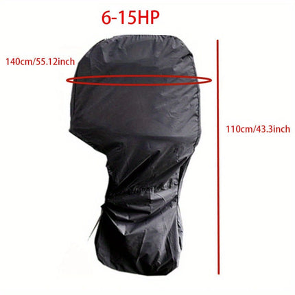 Heavy-Duty Full Marine Engine Coverage for 6-15HP - Waterproof & UV Resistant All-Weather Boat Engine Protector.