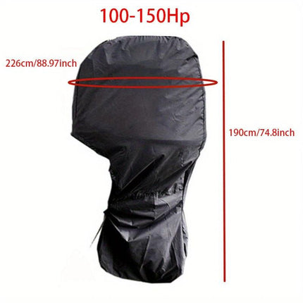 Heavy-Duty Full Marine Engine Coverage for 100-150HP - Waterproof & UV Resistant All-Weather Boat Engine Protector.