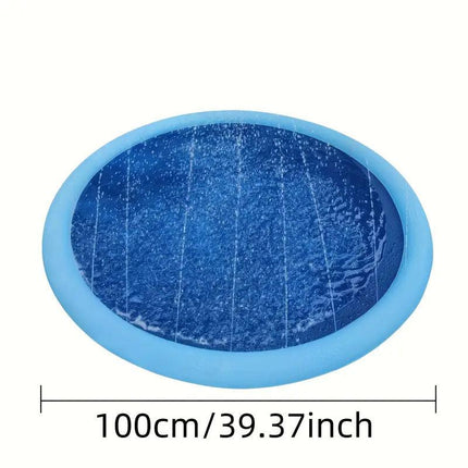 Portable Outdoor 1M Thickened Splash Pad for Pets & Kids - Summer Cooling Fountain for Backyard & Garden.