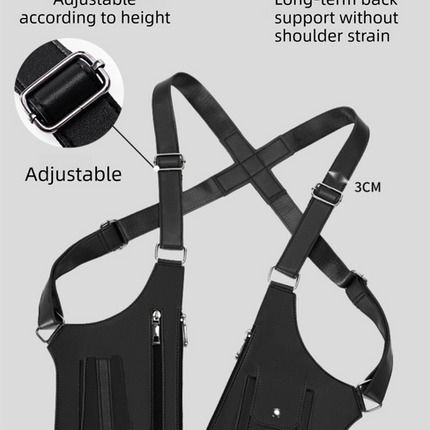 Black Multi-functional Expandable Men's Tactical Chest Rig Bag - Waterproof & Lightweight Retro Underarm Pack.