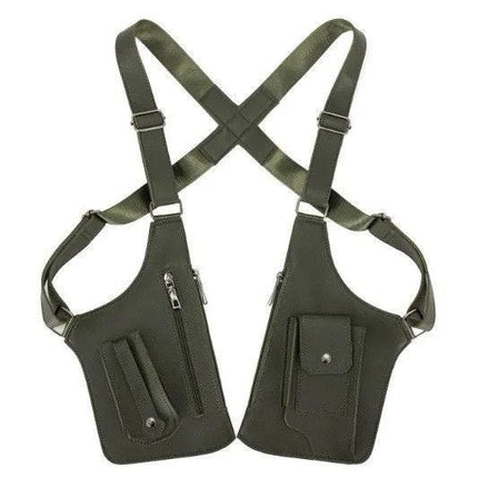 Army Green Multi-functional Expandable Men's Tactical Chest Rig Bag - Waterproof & Lightweight Retro Underarm Pack.