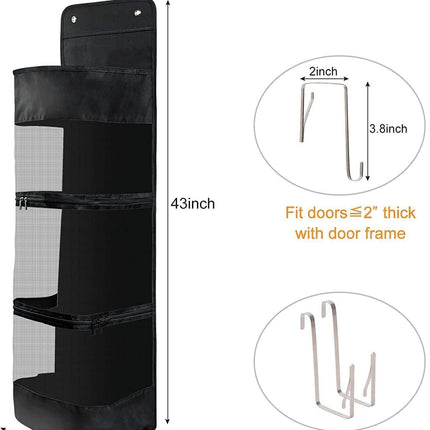 Over-the-Door Hanging Sports Gear Organizer With Zipper for Easy-Access to Bottom - Heavy-Duty Mesh Storage Bag for Balls & Kids' Toys.