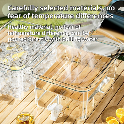 3L Compact Fridge-Ready Cold Drink Dispenser with Spigot, Timer and Infuser Filter - Food-Grade PP & Heat Resistant Fruit Tea Tank.