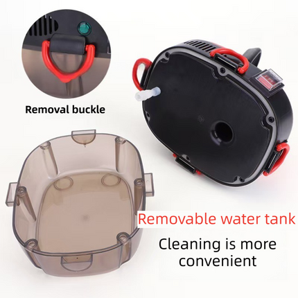 Red Portable High-Pressure Steam Cleaner with 1000ml Tank & 7-Piece Pro Brushes/Spray Nozzle Kit - 131°C High-Temp Deep Cleaning Machine for Kitchen Grease and Home Sanitization.
