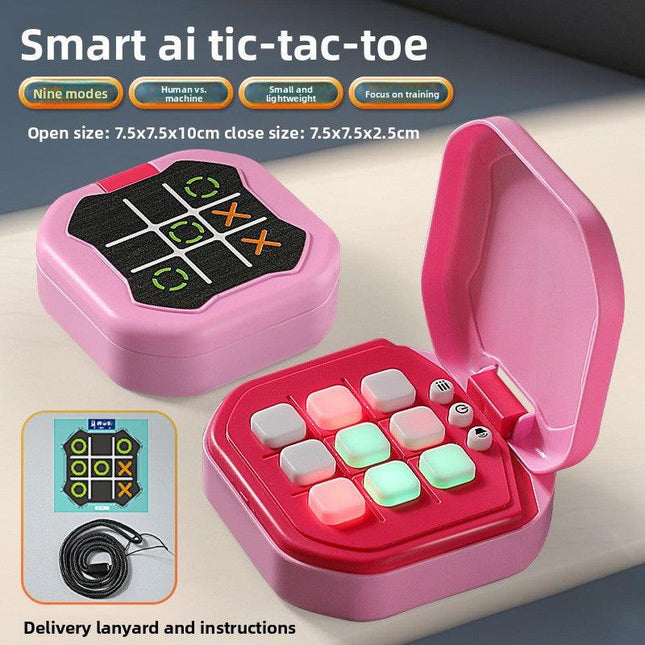 2 Pack Pink AI Tic-Tac-Toe Handheld Game Electronic Logic Training Machine with 9 Game Modes and Light-up Buttons for Kids Age 3+ Australian Home Travel.