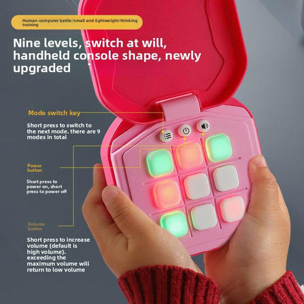 2 Pack Red AI Tic-Tac-Toe Handheld Game Electronic Logic Training Machine with 9 Game Modes and Light-up Buttons for Kids Age 3+ Australian Home Travel.