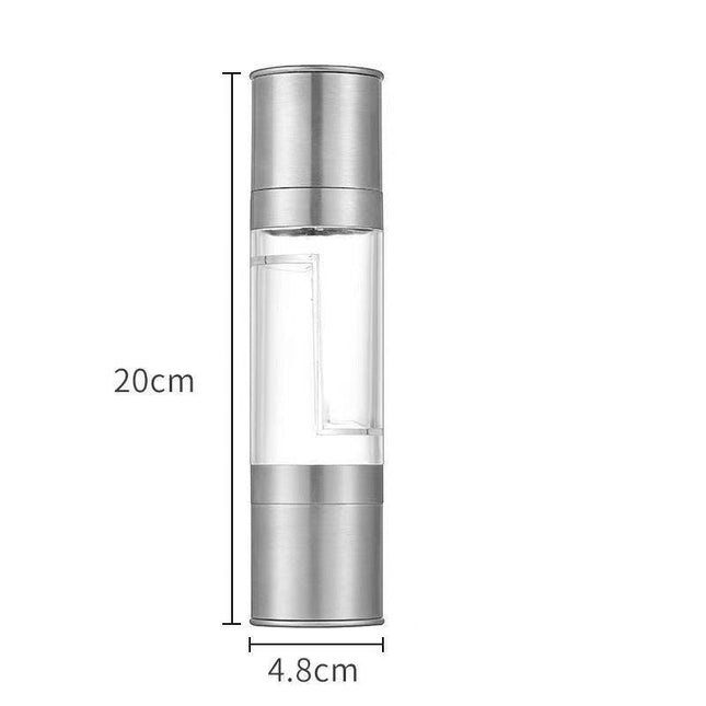 2 Pack 2-in-1 Stainless Steel Manual Spice Grinder Dual Head Salt and Pepper Mill with Adjustable Coarseness for Australian BBQ Kitchen and Travel.