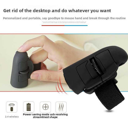 Black Wireless Finger Mouse Rechargeable 2.4G Ring Mouse for Laptop Tablet Smartphone Ergonomic Mini Mouse for Mobile Office and Travel Australian Lifestyle.