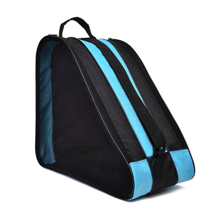 Peacock blue 3-Compartment Roller Skate Bag Breathable Mesh Ice Skate Carrier with Adjustable Shoulder Strap for Kids and Adults Australian Sports Accessories.