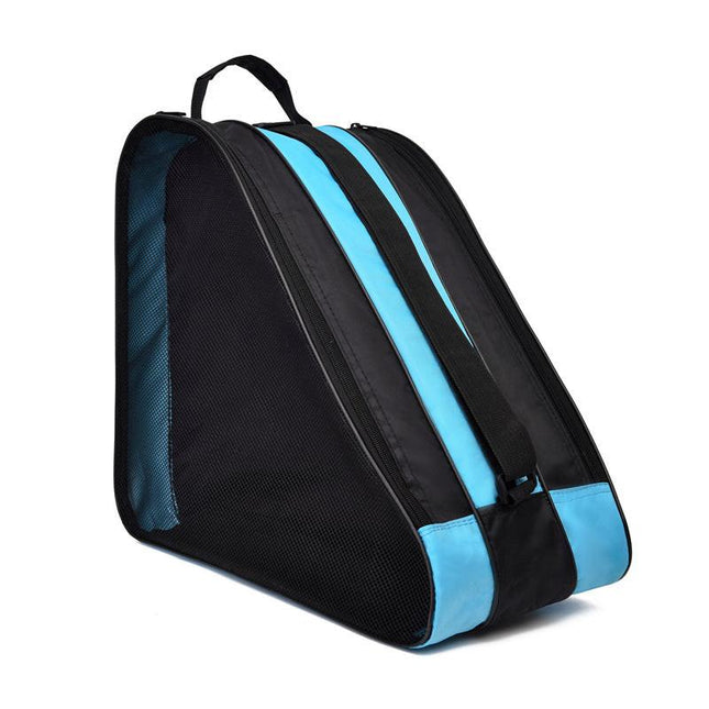 Peacock blue 3-Compartment Roller Skate Bag Breathable Mesh Ice Skate Carrier with Adjustable Shoulder Strap for Kids and Adults Australian Sports Accessories.