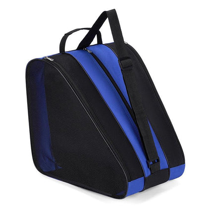 Blue 3-Compartment Roller Skate Bag Breathable Mesh Ice Skate Carrier with Adjustable Shoulder Strap for Kids and Adults Australian Sports Accessories.