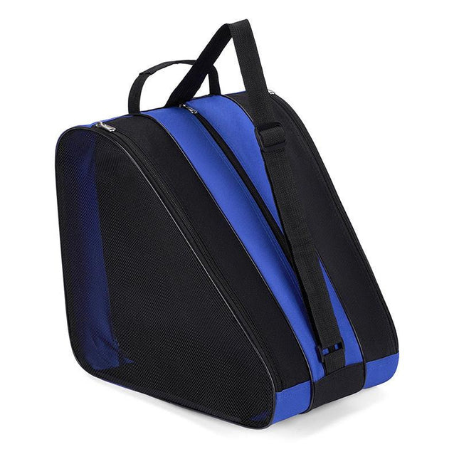 Blue 3-Compartment Roller Skate Bag Breathable Mesh Ice Skate Carrier with Adjustable Shoulder Strap for Kids and Adults Australian Sports Accessories.