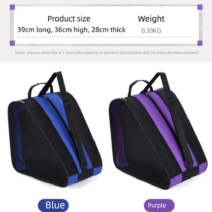 Blue 3-Compartment Roller Skate Bag Breathable Mesh Ice Skate Carrier with Adjustable Shoulder Strap for Kids and Adults Australian Sports Accessories.