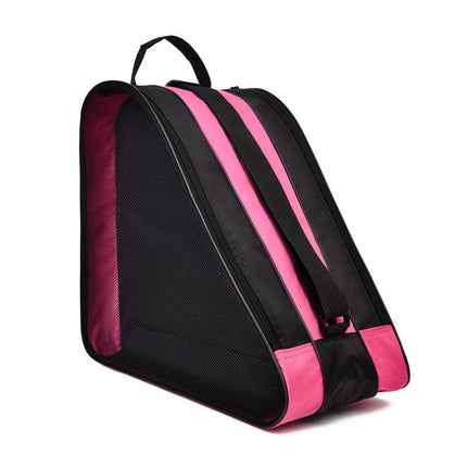 Pink 3-Compartment Roller Skate Bag Breathable Mesh Ice Skate Carrier with Adjustable Shoulder Strap for Kids and Adults Australian Sports Accessories.