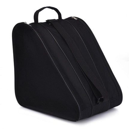 Black 3-Compartment Roller Skate Bag Breathable Mesh Ice Skate Carrier with Adjustable Shoulder Strap for Kids and Adults Australian Sports Accessories.