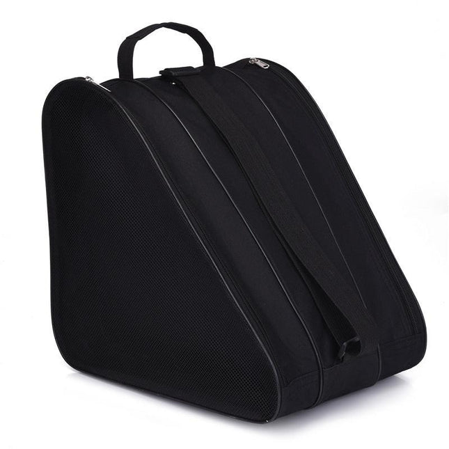 Black 3-Compartment Roller Skate Bag Breathable Mesh Ice Skate Carrier with Adjustable Shoulder Strap for Kids and Adults Australian Sports Accessories.