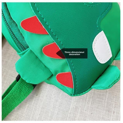 Black Kids Cartoon Dinosaur Chest Bag Cute Lightweight Nylon Crossbody Shoulder Pack for Toddlers Outings and Travel New Arrival Gift.