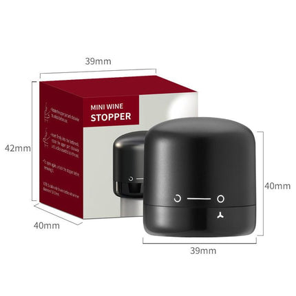 2-PCS Mini Red Wine Stopper Leak Proof Food Grade Silicone Vacuum Seal Reusable Wine Bottle Cap for Freshness Preservation Australian Home Use Black.