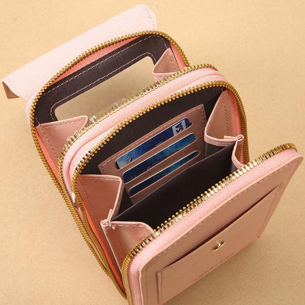 Green Touch Screen Crossbody Phone Bag for Women Small Shoulder Purse with Dual Zippers and Card Slots Compact Travel Pouch Australian Lifestyle.