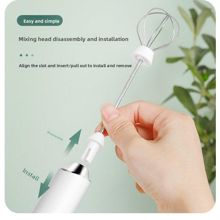 Black Rechargeable Handheld Milk Frother and Electric Whisk Set 3 Speeds with 2 Stainless Steel Heads and Storage Stand Australian Home Barista Kit.