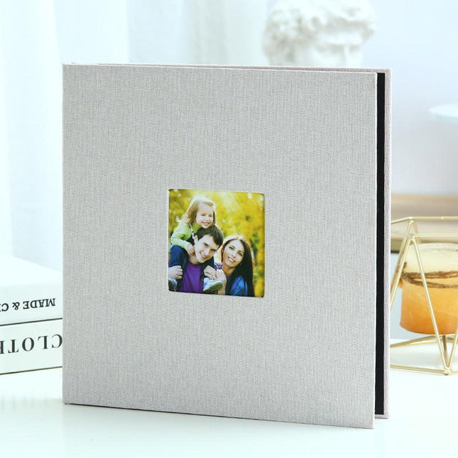 Beige Linen Self-Adhesive Photo Album DIY Scrapbook with Cover Window 11x10.6 Inch for Family Wedding Travel Memories Preservation Australian Home.