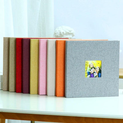 White Linen Self-Adhesive Photo Album DIY Scrapbook with Cover Window 11x10.6 Inch for Family Wedding Travel Memories Preservation Australian Home.