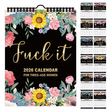 Exhausted women 2026 Wall Calendar 28.5 x 21 cm – Funny and Inspirational Designs for Home, Office, or Gift in Australia.