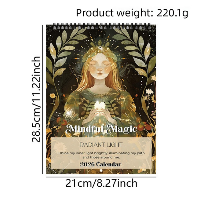 Mindfulness Magic 2026 Wall Calendar 28.5 x 21 cm – Funny and Inspirational Designs for Home, Office, or Gift in Australia.