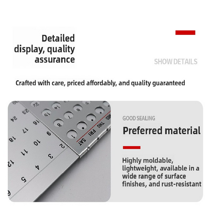 2-PCS Ultra-Thin Metal Desk Calendar – Durable Aluminum Perpetual Calendar for Office or Home Use in Australia.