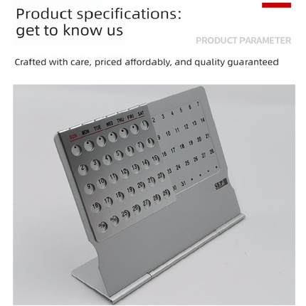 2-PCS Ultra-Thin Metal Desk Calendar – Durable Aluminum Perpetual Calendar for Office or Home Use in Australia.