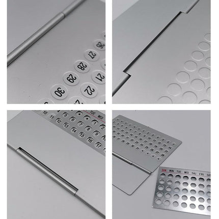 2-PCS Ultra-Thin Metal Desk Calendar – Durable Aluminum Perpetual Calendar for Office or Home Use in Australia.