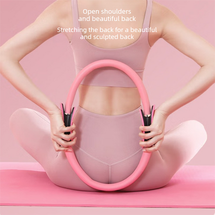 Pink Pilates Ring Exercise Tool – High-Elasticity Yoga Ring for Core Strength, Postpartum Recovery, Glute Toning & Full-Body Workout (Unisex).