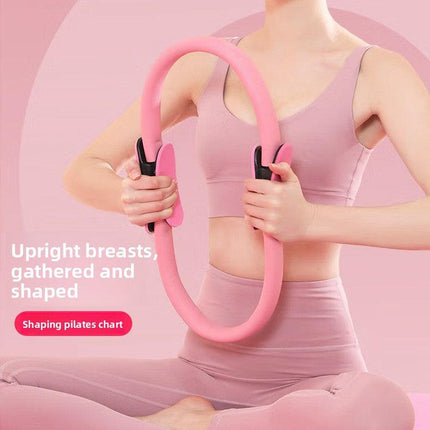 Pink Pilates Ring Exercise Tool – High-Elasticity Yoga Ring for Core Strength, Postpartum Recovery, Glute Toning & Full-Body Workout (Unisex).