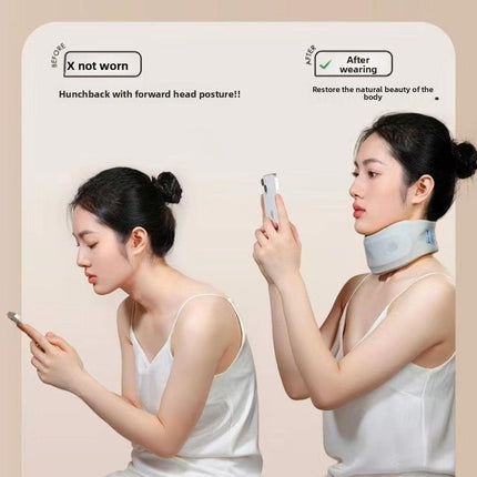 360° Neck Support Collar with Cooling Mesh Fabric – Posture Corrector for Forward Head & Neck Pain Relief, Includes Washable Cover (Free Replacement Cover Included).
