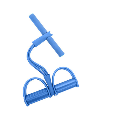 Blue Home Multi-Function Foot Pedal Resistance Trainer – 4-Strand Elastic Pull Rope for Abdominal Exercise, Sit-Up Assistance, and Full-Body Fitness (Unisex).
