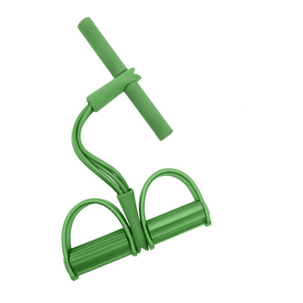 Green Home Multi-Function Foot Pedal Resistance Trainer – 4-Strand Elastic Pull Rope for Abdominal Exercise, Sit-Up Assistance, and Full-Body Fitness (Unisex).