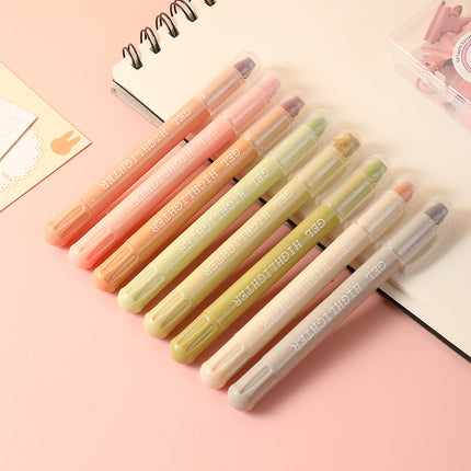 Morandi Color Solid Gel Highlighters 8 Pack No Bleed Dry Highlighter Pens for School Office Journaling and Aussie Students Stationery Kit.