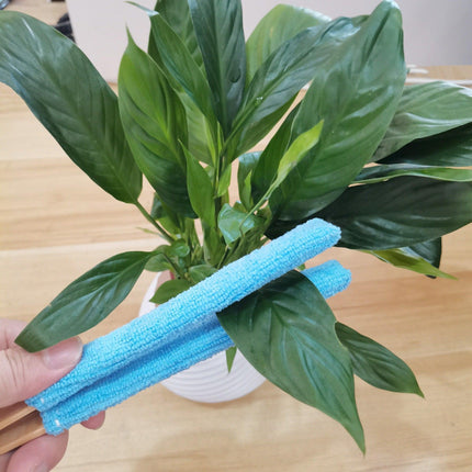 Orange 3 Pack Microfiber Plant Leaf Cleaning Tongs with Removable Sleeves and Natural Bamboo Handles for Houseplants Maintenance.