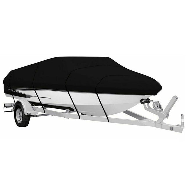 Black Heavy Duty Waterproof V-Hull Boat Cover 11-13FT Marine Grade Outdoor UV Protection for Australian Storage and Mooring.