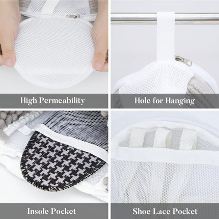 2 Pack Shoe Washing Bag for Washing Machine with 360-degree Cleaning Fibers, Protects Sneakers and Trainers, Laundry Care for Australian Homes.