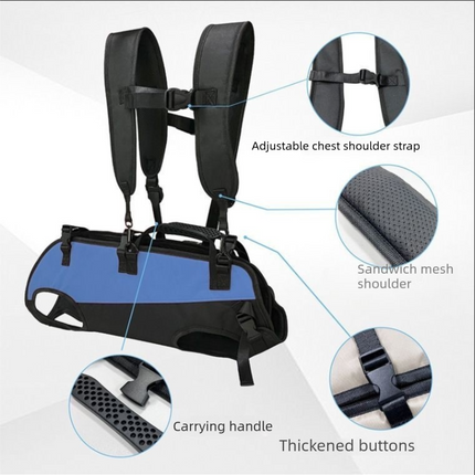 Black Multi-Functional Dog Carrier Backpack and Lift Harness for Hiking and Outdoor Use, Adjustable Breathable Pet Support Sling for Senior or Injured Large Dogs(Size: S).