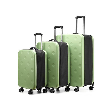 Beige 20 Inch Foldable Carry-on Suitcase with 360 Spinner Wheels and Combination Lock, Lightweight Space Saving Hard Shell Luggage for Australian Travel.