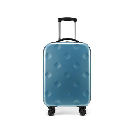 Blue 20 Inch Foldable Carry-on Suitcase with 360 Spinner Wheels and Combination Lock, Lightweight Space Saving Hard Shell Luggage for Australian Travel.