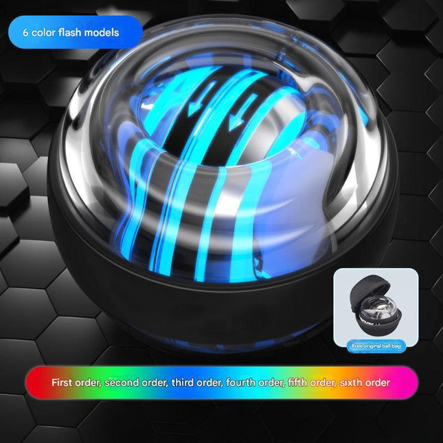 Black LED Gyro Ball Wrist Power Trainer with Digital Counter and Auto-Start Zinc Alloy Core for Grip Strength and Stress Relief in Australian Homes.