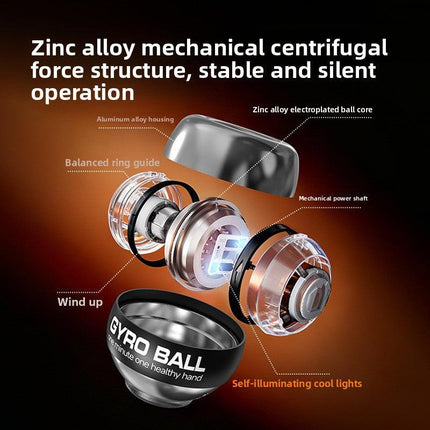 Black LED Gyro Ball Wrist Power Trainer with Digital Counter and Auto-Start Zinc Alloy Core for Grip Strength and Stress Relief in Australian Homes.